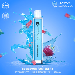 Hayati Pro Mini descartável - JR6H4 Hayati Vape Flavours framboesa azeda azul
